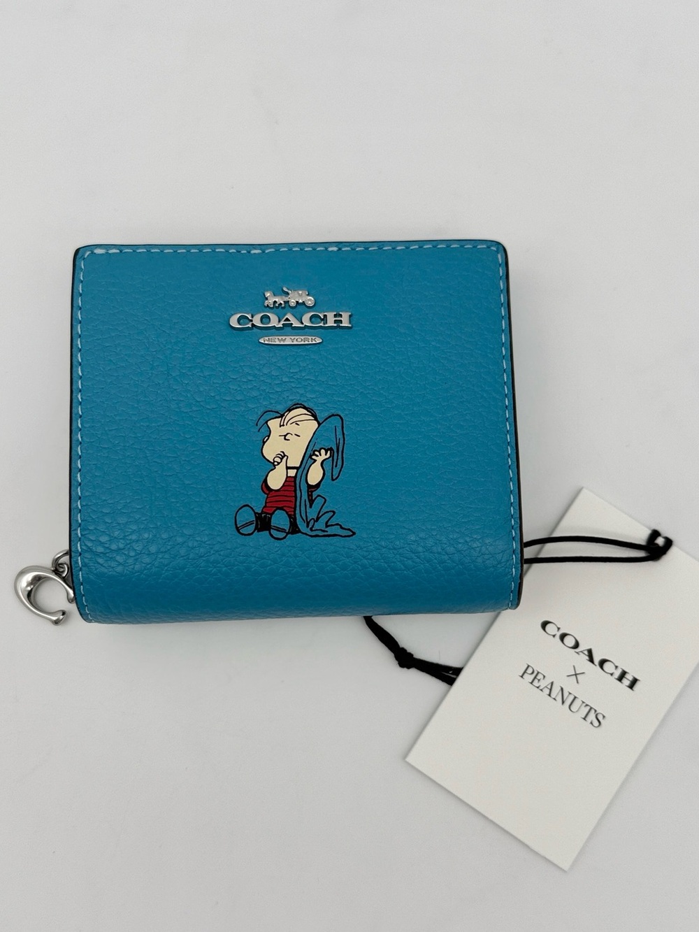 Coach X Peanuts Snap Wallet With Linus Blue